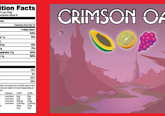Objective: To create a drink label for a new drink using new alien fruits farmed on Mars.
